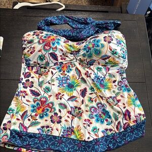 Floral halter swim top